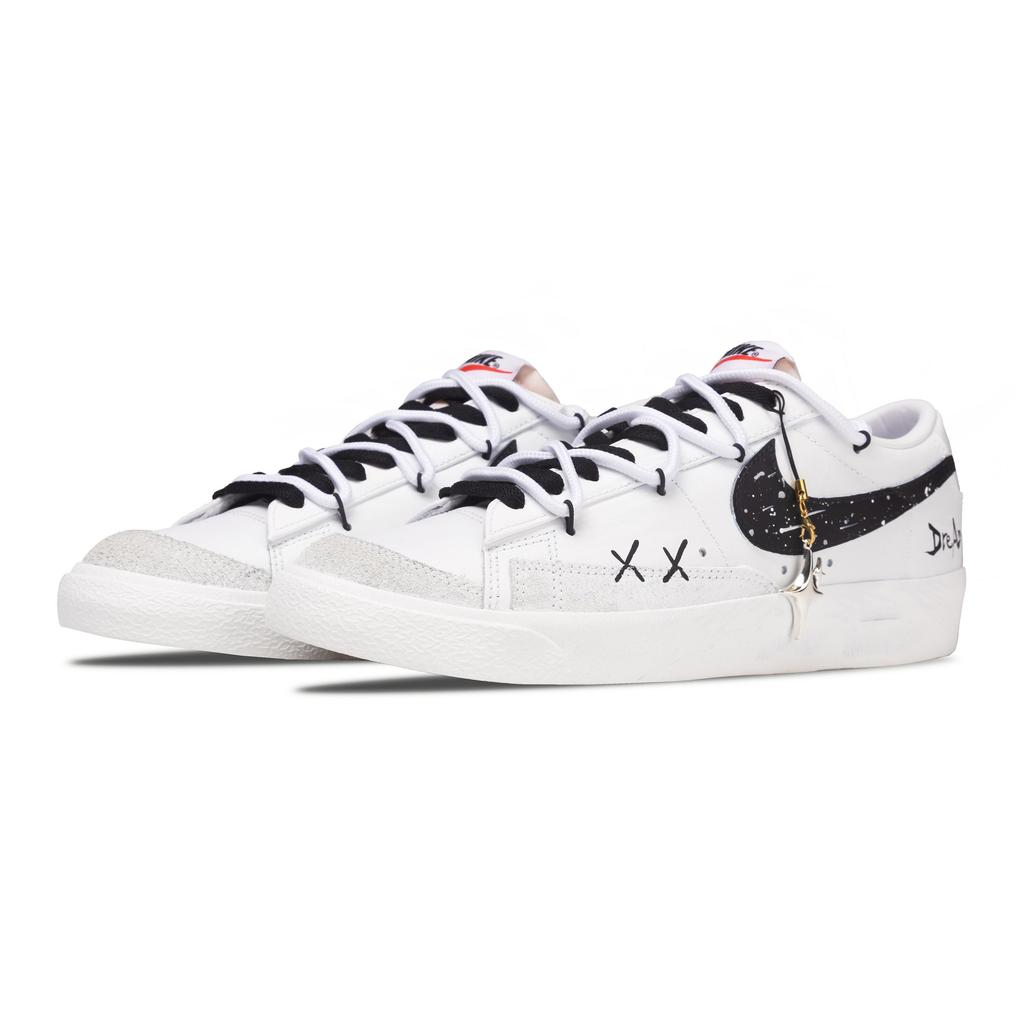 Nike Blazer Synthetic Leather Slip Resistant Abrasion Resistant Low top Skateboard Shoes Unisex DA6364-101(Team1478-)