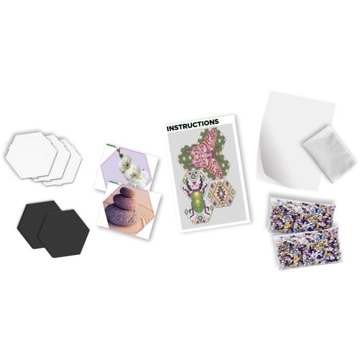 Kit de perles à repasser SES CREATIVE Beedz Art - Hexagones zen pour enfant de 12 ans et plus
