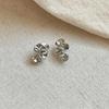 Flower Shape Copper Studs Earrings Smooth Surfaces Unique Accessory Casual Formal Earrings Suitable for Fashion Women