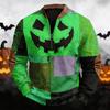 Men's Vintage Halloween Print Half Zip Crewneck Sweatshirt
