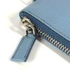 Prada With Strap Zip Around Logo 6 Keys Key Case Leather Blue