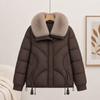 Fashion Sense Big Fur Collar Short Polyester Cotton Clothes Women Thickened Warm Small Loose Cotton Coat Winter