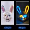 Halloween Decor Plush LED Bunny Mask Funny Cross Eye Rabbit Headgear for Kids Adult Cosplay Party Costume Spoof Photo Prop