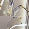 Photochromic Frameless Reading Glasses Fashion Cut Edge Reading Eyewear Anti Blue Light High-definition Far Sight Eyeglasses