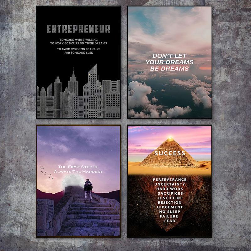 Modern Abstract Paintings Motivational Quote Posters And Prints Canvas Painting Wall Art Oil Pictures Living Room Home