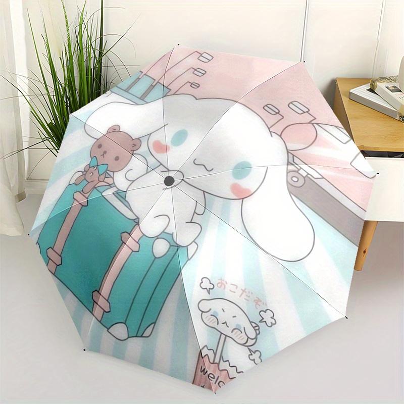 1pc Welcome to You Cinnamoroll Automatic 3-Fold Umbrella Design, Cute Cartoon Pattern, Portable Outdoor Umbrella, Perfect, Holiday Gift for fans.S097