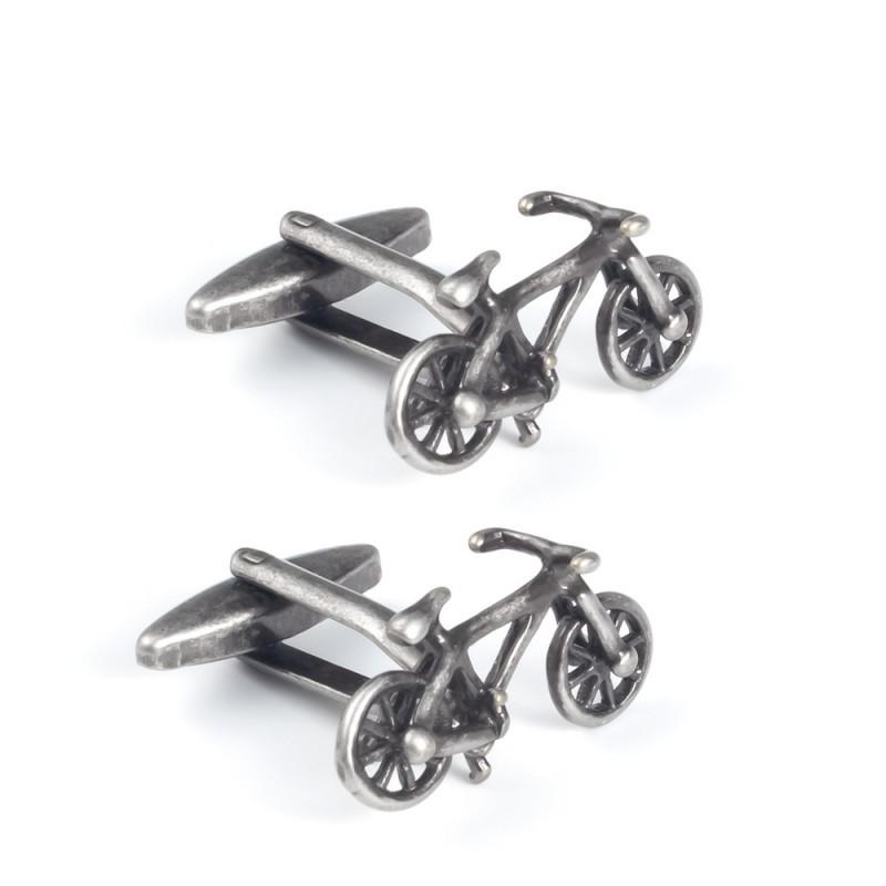 Ancient Silver Bicycle Shaped Copper Cufflinks Men's French Shirt Metal