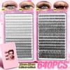 640 Clusters DIY Individual False Eyelashes: 10-100D, 10-16mm Dense, Curled, Segmented Style