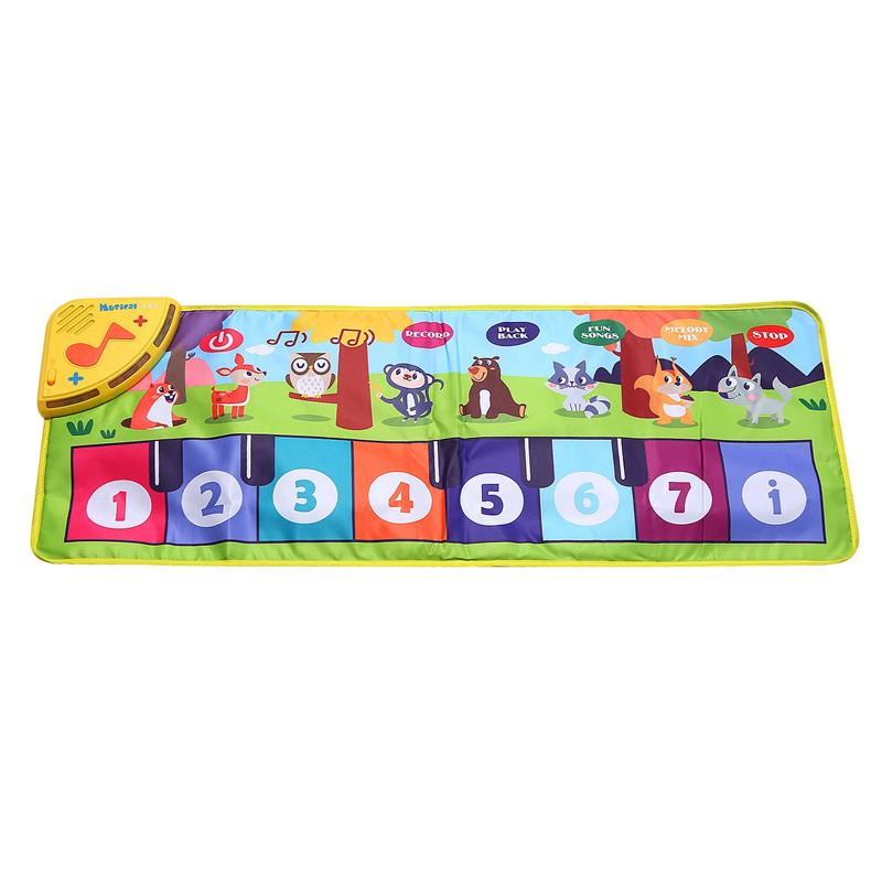 Music Game Mat Musical Piano Mat for Kids Floor Keyboard Dance Mat with 8 Animal Sounds Baby Mat Study Educational Toys