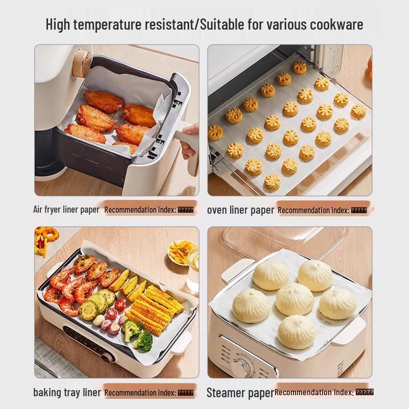 Oil-Absorbing Silicone Baking Paper for Oven, Barbecue, and Air Fryer