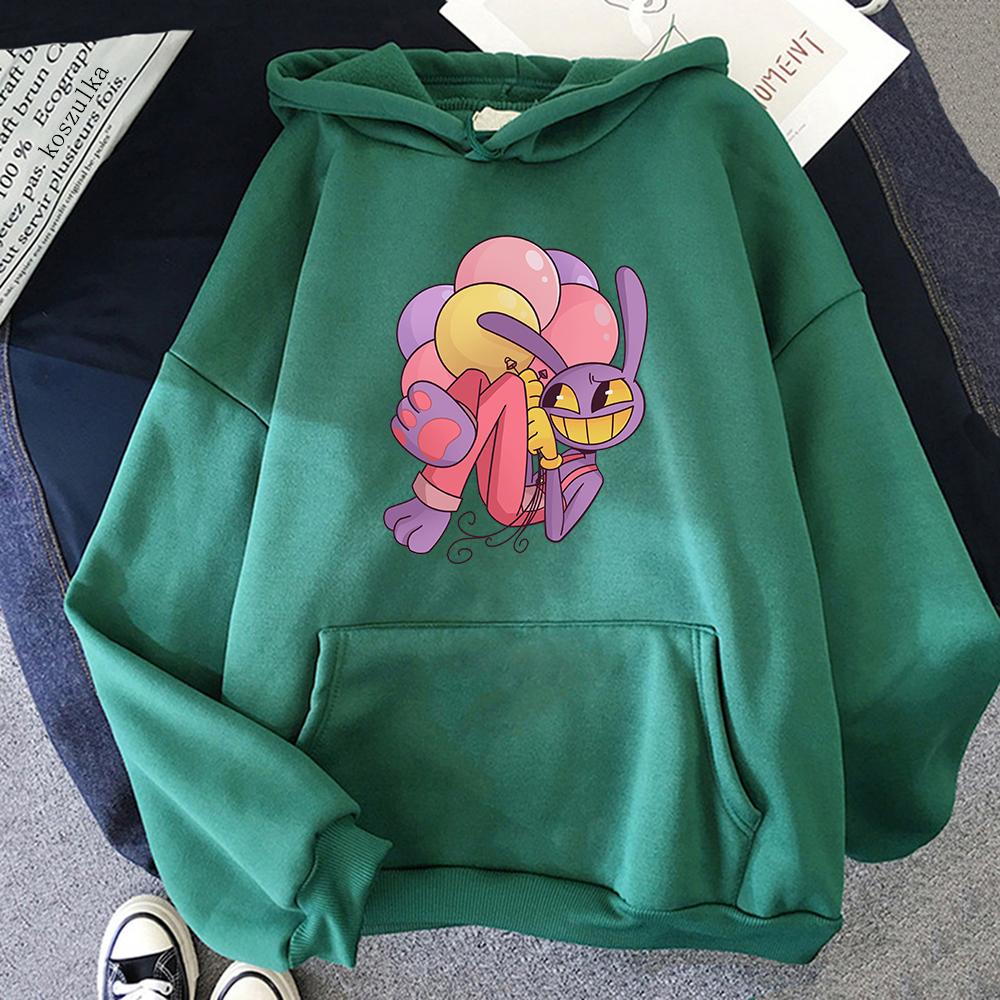Digital Circus Jax Hoodie Fashion Women Aesthetic Graphic Kawaii Rabbit Hug Balloons Hoodies Cartoon Pullover Sweatshirts