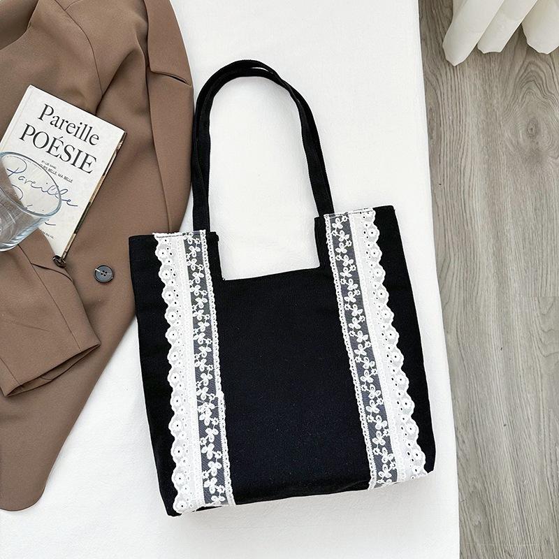 Simple and Large-capacity Pleated Bag One-shoulder Stylish and Fashionable Tote Commuter Lace-trimmed Bag