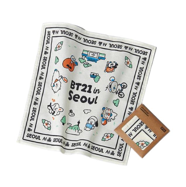 

Носовой платок BT21 Seoul Edition (3 варианта) #White x 1pcs