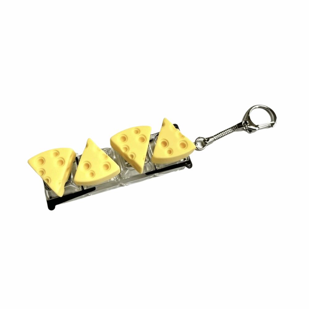 Mechanical Anti-stress Toy Pendant Finger Button Fidget Keychain Keyboard Keychain Toy Bag Charms Cheese