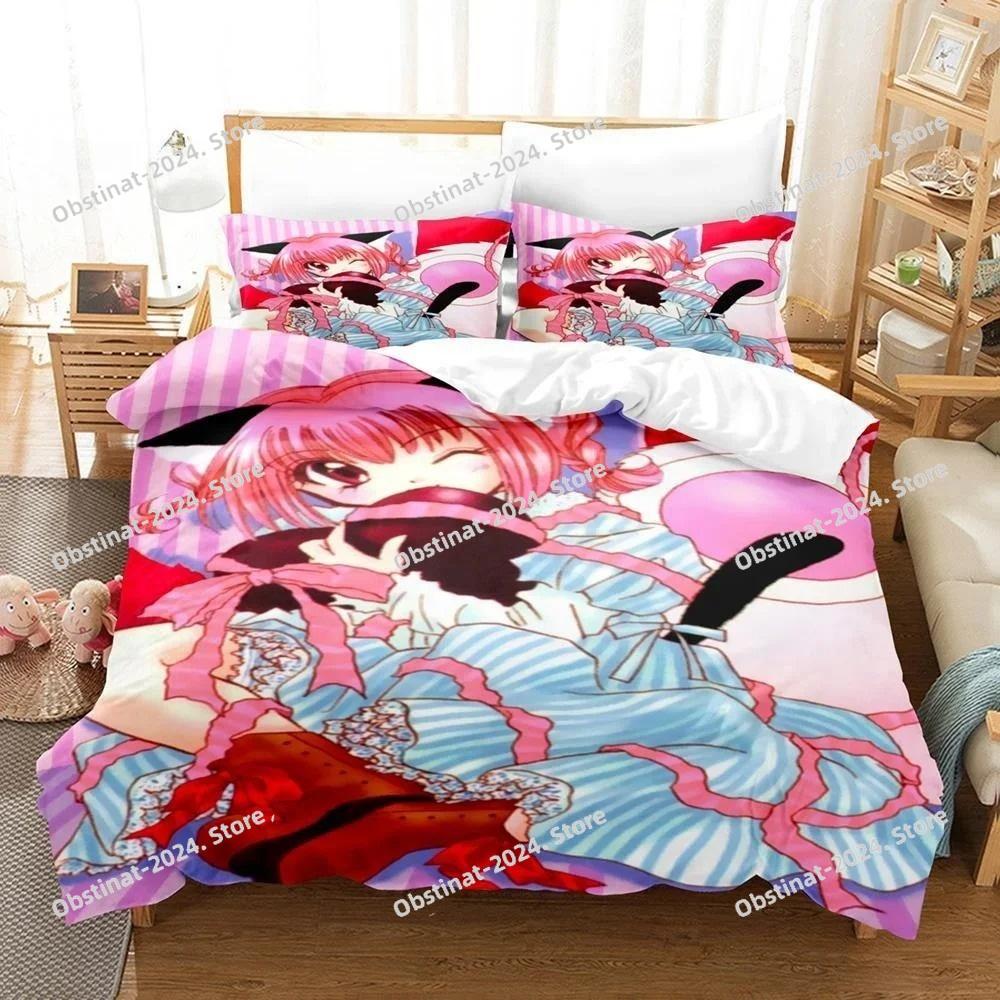 3D Anime Kawaii Girls Tokyo Mew Mew Bedding Set Printed Duvet Cover Pillowcase Single Double Style Queen King Size Sets