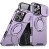 Funda Magnética de Lujo Resistente para iPhone 17 16 15 14 13 12 11 Pro Max Plus con Soporte y Protección Deslizante para la Cámara, Cubierta de PC