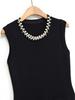 2025 Autumn French Chic Sleeveless Knit Dress with Studs and Rhinestones