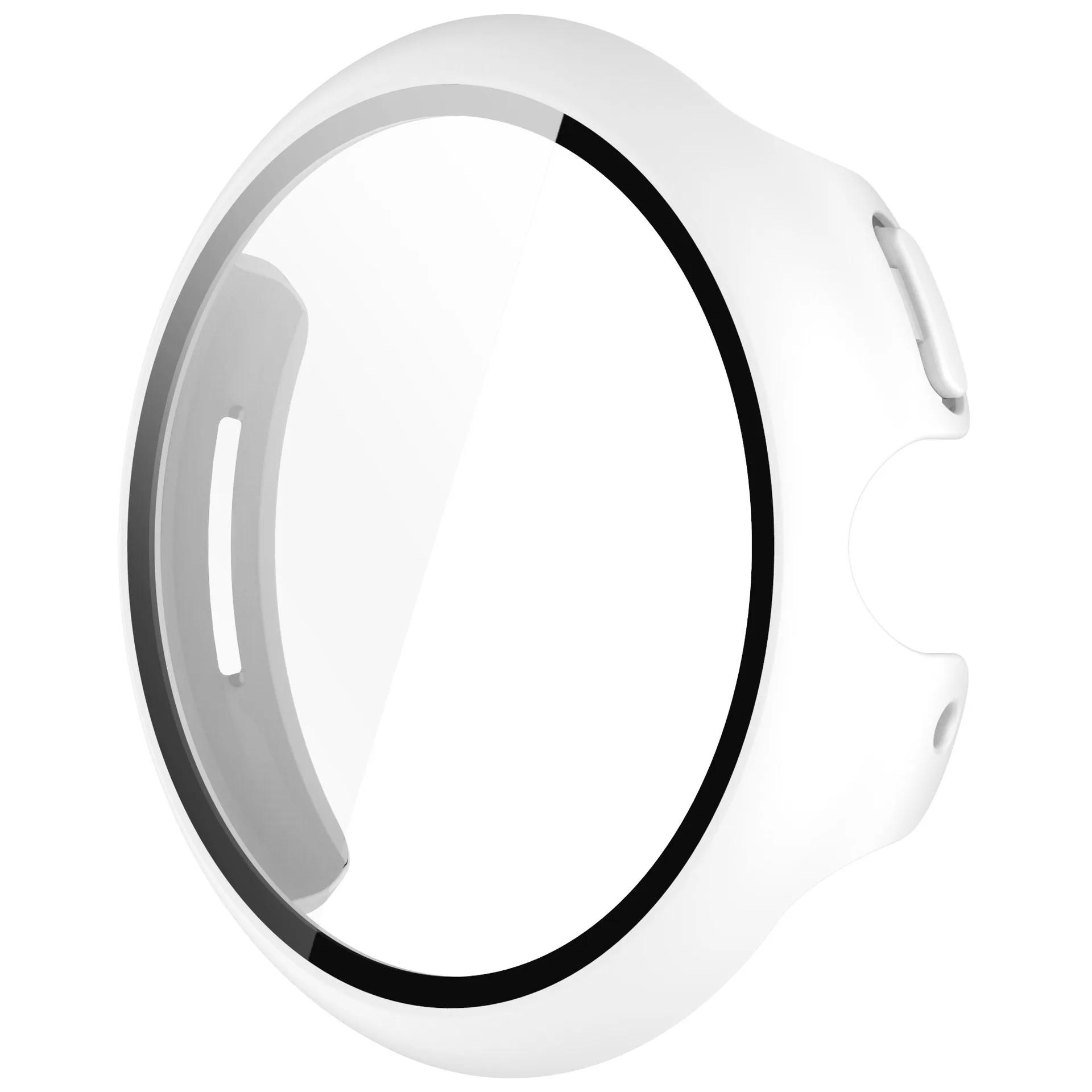 

Чохол+Скло для Google Pixel Watch 3 45мм 41мм ПК Всебічний Бампер Захисна Кришка від Подряпин + Аксесуари Захисту Екрана Pixel Watch 2 41mm білий