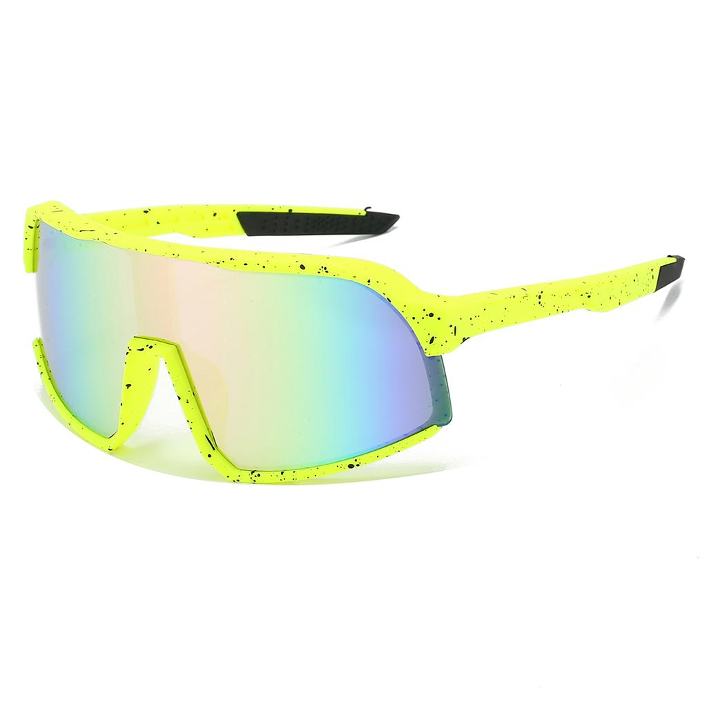 Übergroße Sportbrille Herren Neu in Punk Spiegel Outdoor Radfahren Sonnenbrille Trendiges Design Winddicht Anti-UV Wanderbrille