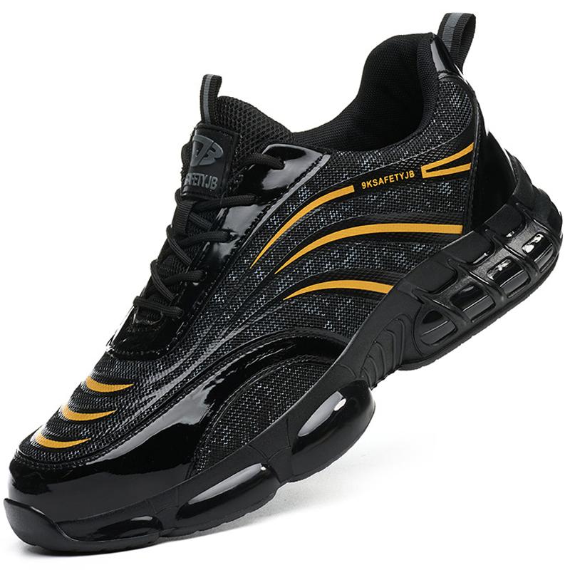Fashion Men'S Sports Shoes Work Boots Steel Toe Shoes Puncture-Proof Safety Shoes Men Air Cushion Security Protection Shoes New