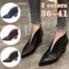 Fahsion Chelsea Boots Dame Høst Snake Mønster Korte Boots V Cutout spisse tykke hælstøvler