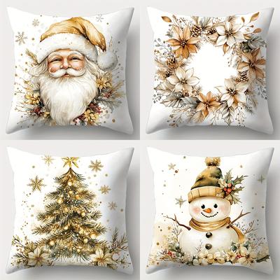 Christmas Decoration Pillowcase Santa Claus Snowman Garland Christmas Tree Pillow Cover Sofa Cushion Suite Home Decoration