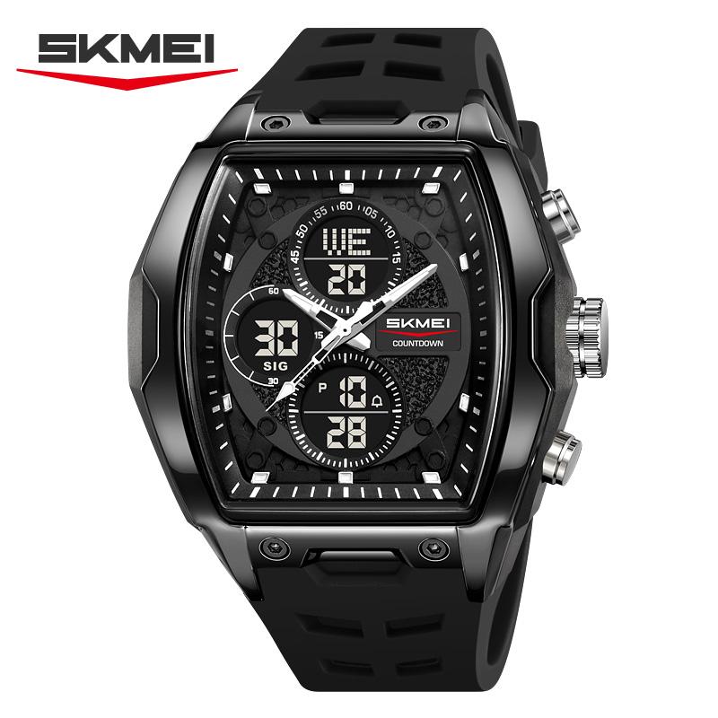SKMEI 2601 New Business Men's Retro Luxury Digital Electronic Watch Dual Display Waterproof High End Digital Clock Reloj Hombre