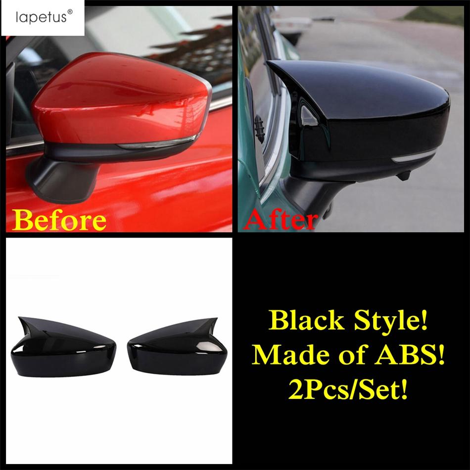 2 Stück Auto-Rückspiegelkappe Schale Schutzabdeckung Verkleidung Für Mazda 3 2017 2018 Schwarz / Karbonfaser-Stil Außenzubehör