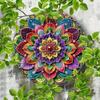 8" Round 2D Colorful Mandala Metal Art Wall Decor, Aesthetic Home Plaque For Holiday Gift