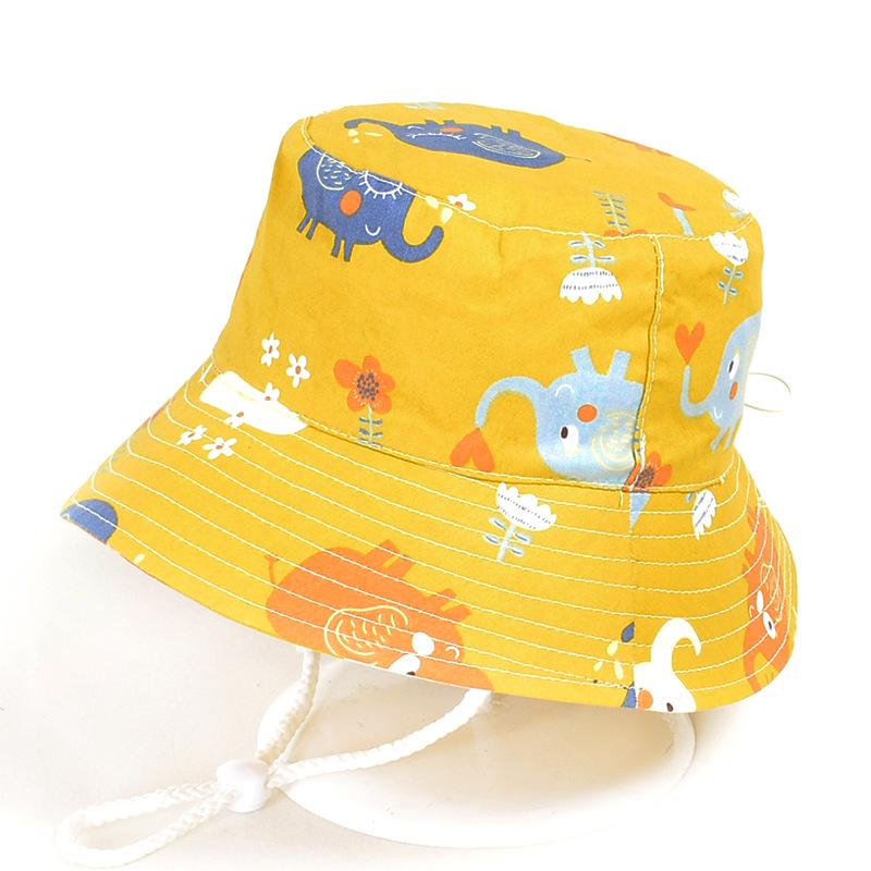 1014 cotton thin baby hat spring summer hat animal pattern hat children sun protection bucket hat men and women basin hat new