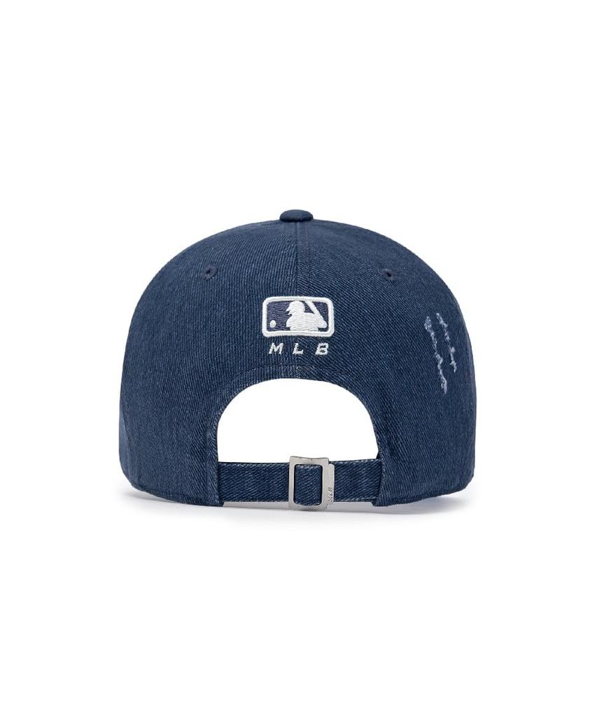 Emelbi Damaged Washed Unstructured Ball Cap Ny (Navy)