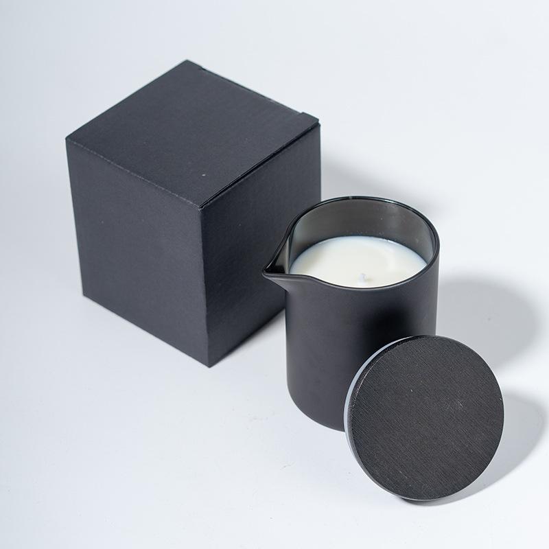 Black and White Ceramic Cup with Mouth Low Temperature Soy Wax Scented Candle 38 Degrees Low Temperature Soy Wax