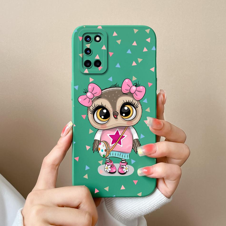 For Oppo A52 A72 A92 Case Butterfly Heart Simple Back Cover Soft Liquid Silicone Funda Camera Protection Anti Drop Phone Housing