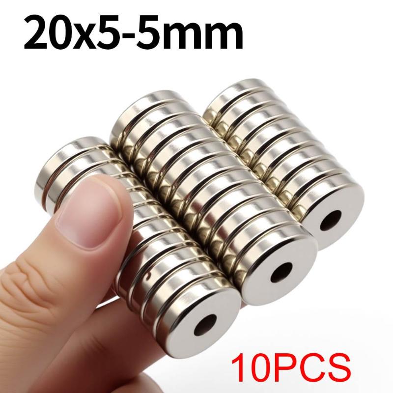 20X5-5Mm Super Strong Neodymium Magnet N35 Ndfeb Permanent Magnetic Imanes Round With Holes Powerful Magnets Refrigerator Magnet