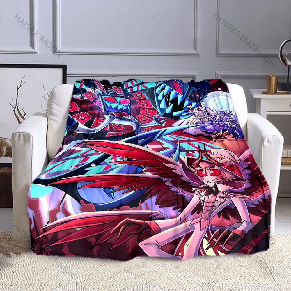 1PC TV Time Man Cartoon Print Blanket Warm Soft and Comfortable Home Travel Blanket Sofa Bedding Camping RV Blanket