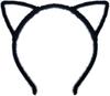 Black Furry Cat Ears Headband Costume Accessory, Standard (Black)