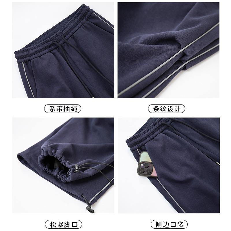 Sweatpants women's autumn and winter new high-waisted loose-fitting small paratrooper pants casual wide-leg tooling straight pants