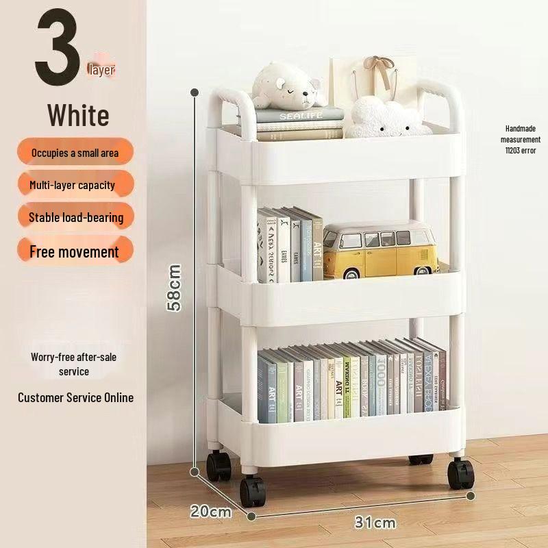 Multi-layer Mobile Storage Rack for Kitchen, Bedroom, or Living Room
