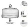 Glass Cake Stand with Lid Multiuse Bread Plate for Hotels Party Shop Display S