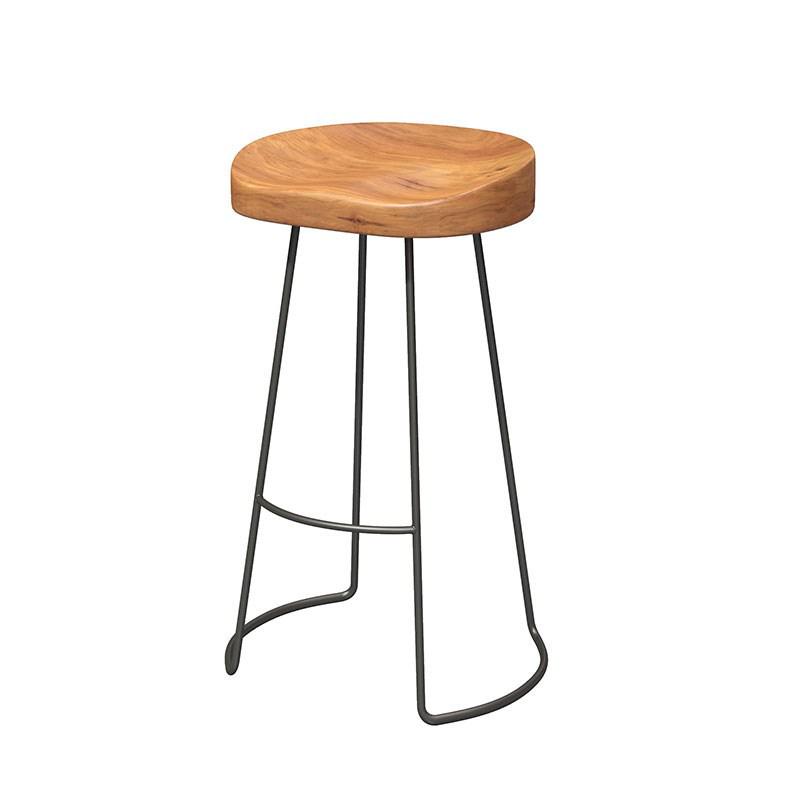 Solid Wood & Wrought Iron Bar Table Set for Milk Tea or Coffee Shop