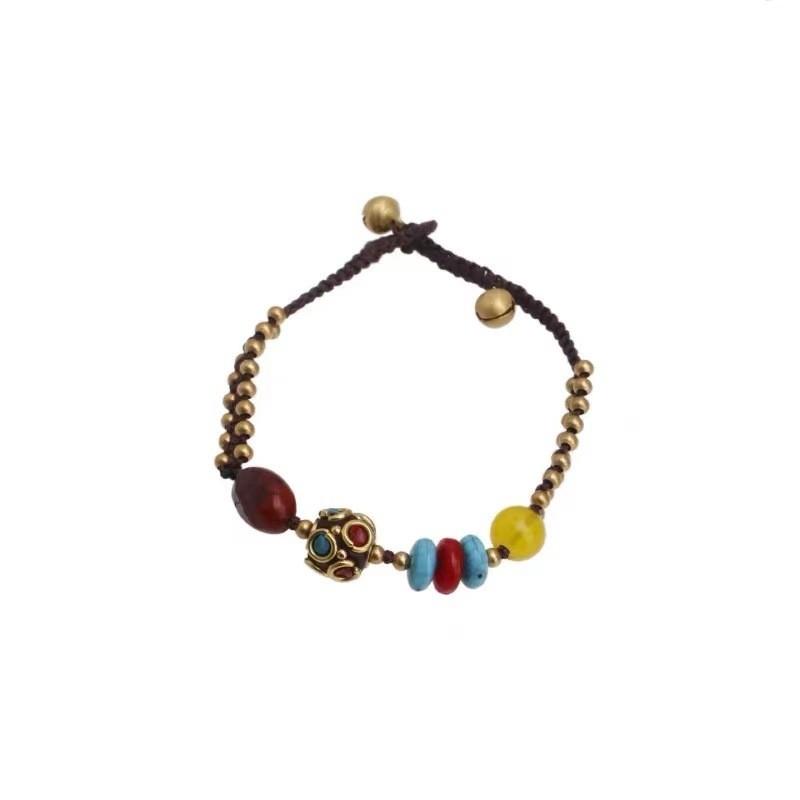 Double Design Creative Layer Braided Rope Bracelet With Cute Elephant Charm