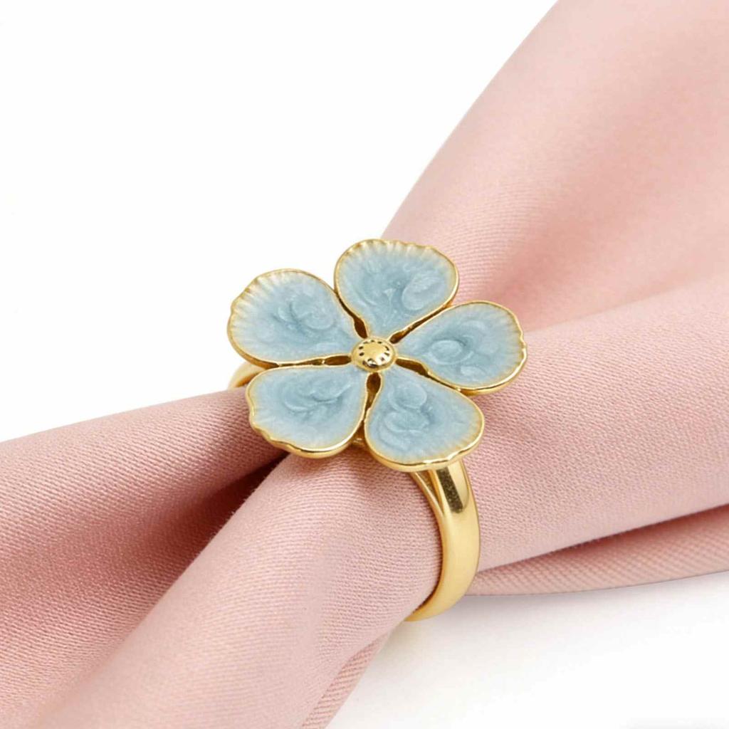 10pcs Flower Napkin Rings Floral Serviette Buckles Holders Party Table Decor for Wedding Banquet Dinner Daily Use 5