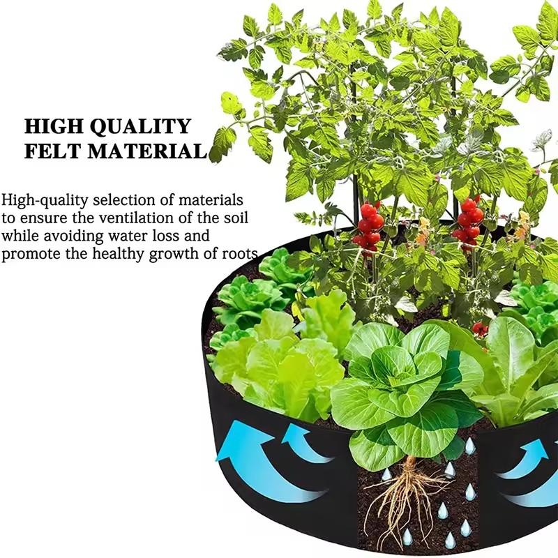 Home Supplies Felt Growth Bag Round Durable Planting Bag Wear-resistant Resistant Dirt Planting Seedling Bag Vegetable