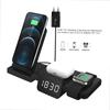 3 In 1 Wireless Charger Stand with Clock for Multiple Devices Charging Compatible with Android and iOS Phones Qi