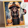 Halloween witch pearl painting art full pearl handmade diy home decorations with pumpkin patterns