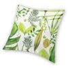 Foliage Botanical Square Pillowcase Polyester Linen Velvet Printed Zip Decor Pillow Case Bed Cushion Cover
