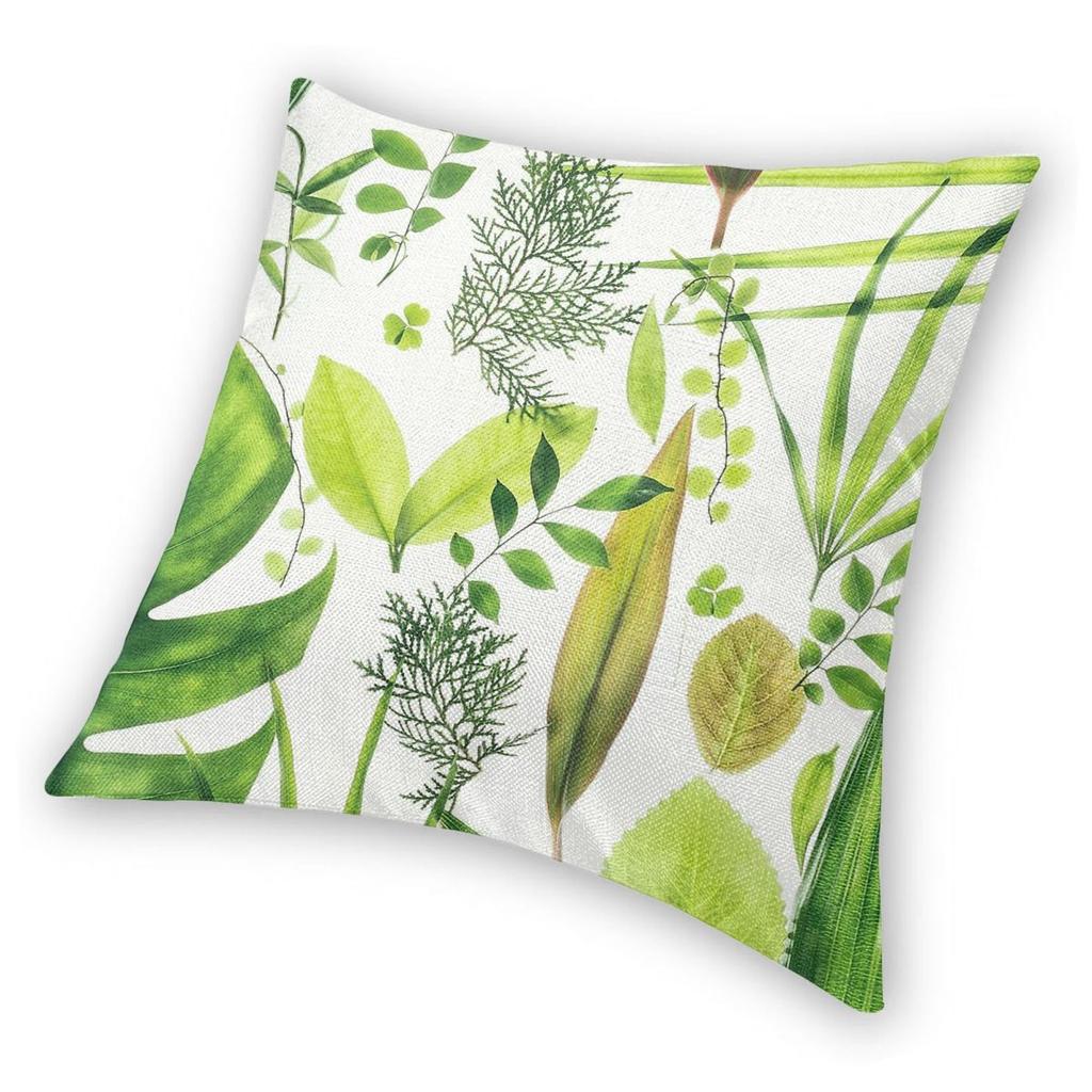 Foliage Botanical Square Pillowcase Polyester Linen Velvet Printed Zip Decor Pillow Case Bed Cushion Cover