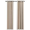 VidaXL Rideaux occultants Aspect lin avec œillets 2pcs Beige 140x245cm