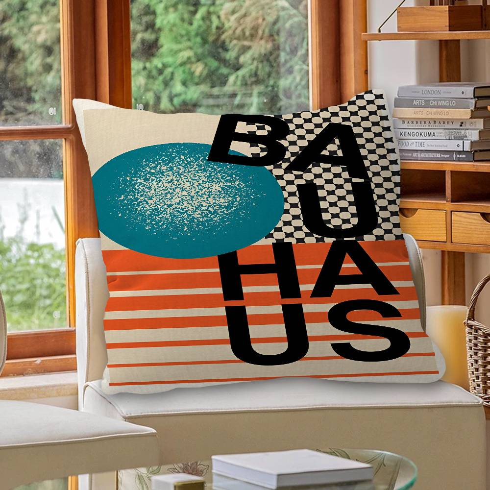 Mid Century Bauhaus Pillow Cover Design cushion Cover decor Holiday Decorati