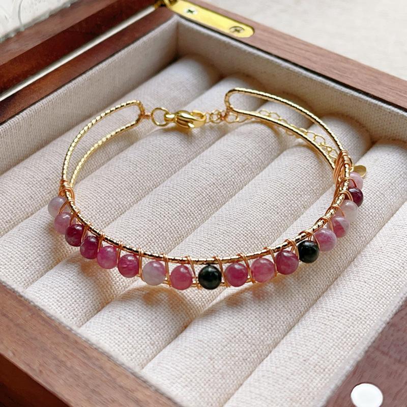 Natural Tourmaline, Nanhong Agate, Amethyst, Green Pearl